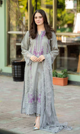 Mushaq - Winter 3PC Dhanak Embroidered Suit - kp312